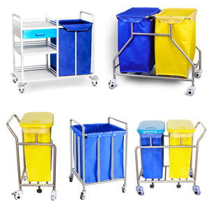 Stainless Steel Medical Waste Truck With 4 Castors And 1 <b>Drawer</b> For Hospital Use - Product Image 1