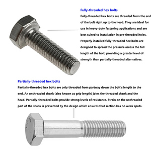 Taiming SS304 thép Bolt các nhà sản xuất tùy chỉnh Nut Fastener không SS316 bu lông giá thấp Hex mũ bu lông và ốc vít - Product Image 6