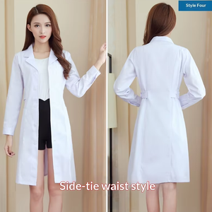 Bata Blanca de Médico para Estudiantes de Medicina, Uniforme de Trabajo Unisex de Algodón para Laboratorio, Farmacia y Clínica - Product Image 6