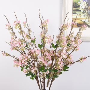 Vendita calda di fiori artificiali di seta <span class=keywords><strong>fiore</strong></span> di pera lungo ramo di ciliegio in <span class=keywords><strong>fiore</strong></span> per la decorazione della casa di nozze decorazione - Product Image 1
