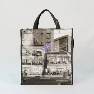 Bopp laminé pp tissé sac shopping sacs de transport pour faire du shopping avec logo