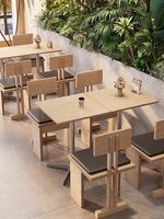 Ensemble table et chaises de café de style influenceur, moderne et minimaliste, personnalisable, carré/rond/rectangulaire, pour les salons de thé, les restaurants