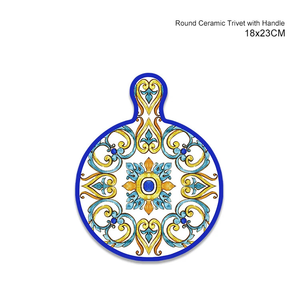 Vente en gros de dessous de plat en céramique au design italien, tampons chauffants de cuisine en céramique personnalisés, <span class=keywords><strong>vaisselle</strong></span>, napperon, carreaux de sublimation avec support en liège - Product Image 2