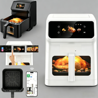 Freidora de Aire Inteligente de 6.5L con Pantalla Táctil TFT a Color de 4.3 Pulgadas, Horno Eléctrico Digital con Recetas Integradas, Freidora de Aire Digital para Uso Doméstico