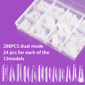 Modèle professionnel d'extension d'ongles sans forme, design mixte, 288 pièces, double moule d'extension d'ongles pour Polygel - Product Image 2