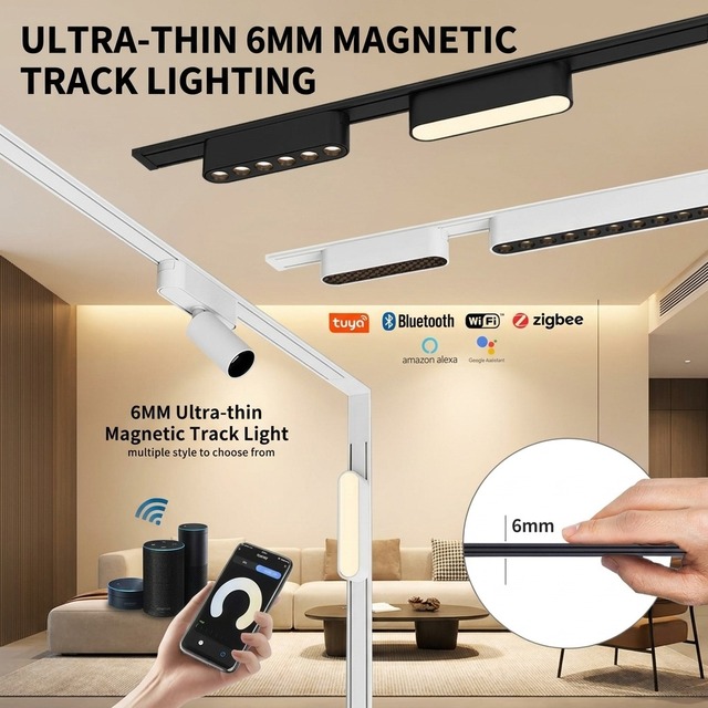 Advanced Magnetic Track Lighting: Pendant Linear Spot 48V LED Ultrathin Zigbee Smart Commercial Light Track Rail Systems