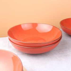 Bol à soupe, pâtes et céréales en céramique artisanale de 8 pouces, émaillé orange, écologique, personnalisé, compatible micro-ondes et lave-vaisselle - Product Image 5