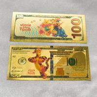 Billets de banque commémoratifs en feuille d'or sur le thème de Winnie l'ourson Disney pour enfants, cadeau souvenir
