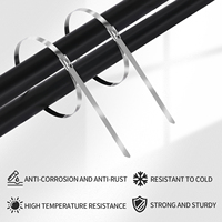 GATI 304 Attaches de câble en acier inoxydable 12MM * 550MM Ball Lock Non Coated Zip Tie Product 100/bag