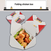 Cajas de Embalaje Personalizadas al por Mayor para Pollo Frito Estilo KFC, Caja de Cartón con Impresión en Dorado para Alimentos como Alitas de Pollo y Papas Fritas