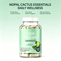 Capsules d'extraits de Nopal (cactus) à marque privée OEM, 120 unités, avec supplément alimentaire de figue de Barbarie