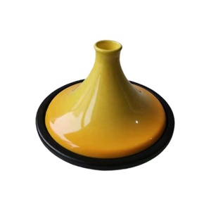 Marmite en fonte émaillé pour cuisson, tagine avec base en fonte émaillé et couvercle conique - Product Image 4