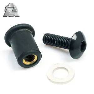 Wholesale durable rubber well rivet nuts with brass threaded insert for motorcycle windscreen