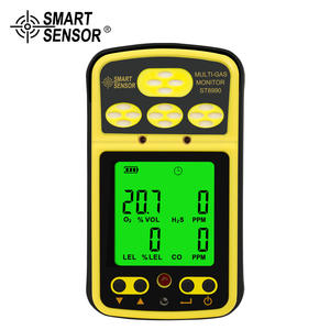 <span class=keywords><strong>SMART</strong></span> SENSOR Moniteur de gaz 4 en 1 O2 LEL CO H2S Détecteur de gaz Alarme rechargeable Analyseur de gaz avec fonction d'alarme de rétroéclairage ST8990 - Product Image 1