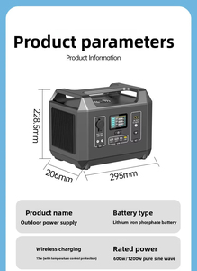 Fuente de Alimentación Portátil para Exteriores, 110-220V, Gran Capacidad, Emergencia, 600W-1200W, Garantía de 2 Años, Apilable - Product Image 3