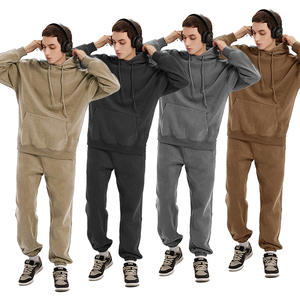 Fabricant en gros, survêtements de sport 100% polyester pour hommes, logo personnalisé, survêtement d'hiver, sweat-shirt en polaire, tissu uni, respirant, ample - Product Image 5