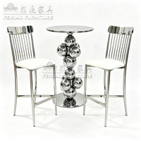 Ensemble de table et chaises de bar en métal pour hôtel et restaurant, mobilier de fête, durable, vente en gros