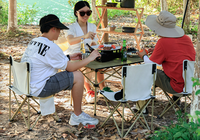 Table de camping pliable en aluminium avec sac de transport imperméable, design enroulable portable, mobilier d'extérieur pour le camping et les pique-niques à la plage