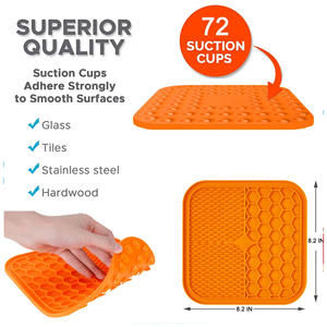 חם מכירה חמה-הדפס סיליקון כחול מחצלות מזון כלבים מחמד אמבט מחצלת עם חמאת בוטנים קערות לחיות מחמד - Product Image 2