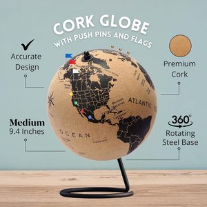 Hot Bán 6 "Quay Du Lịch Toàn Cầu Nút Chai Toàn Cầu Với Đẩy <span class=keywords><strong>Pin</strong></span> Du Lịch 3D Nút Chai Bản Đồ Thế Giới <span class=keywords><strong>Pin</strong></span> Hội Đồng Quản Trị Cho Nhà Quà Tặng Văn Phòng - Product Image 3