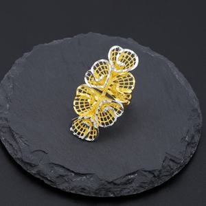 JXX Hot Sale Dubai Gold-Plated Brass <b>Rings</b> Nigerian Big Flower Design Trendy Gold <b>Finger</b> <b>Ring</b> for Men and Women's Jewelry - Product Image 4