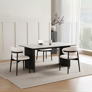 Mesa de Comedor Rectangular Moderna y Minimalista con Patas de Madera Maciza, Diseño Combinado para Comedor, Uso Adulto - Product Image 3