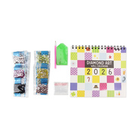 Calendrier mural de peinture diamant DIY 2026 – Thème Fêtes – Kit d'art diamant avec accessoires complets – Kit de loisirs créatifs