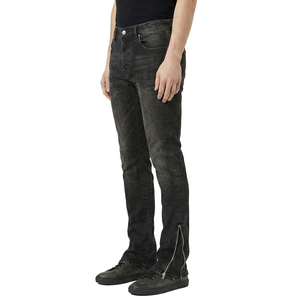 بنطلون جينز رجالي من توب شو بتصميم عصري مخصص، مغسول بأسلوب قديم، ضيق وواسع من الأسفل، بسحاب وفتحة سفلية مفتوحة، جينز واسع الساق للرجال - Product Image 2