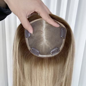 Bán buôn sẵn sàng để tàu tốt <span class=keywords><strong>Mono</strong></span> với PU tráng 5x5 Topper cho rụng tóc Phụ Nữ Nguyên Trinh tóc lớp biểu bì còn nguyên vẹn đầy đủ kết thúc - Product Image 5