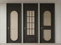 Porte en contreplaqué Evereco avec insert en verre, finition personnalisée, isolation acoustique, placage en bois de chêne moderne arabe laminé