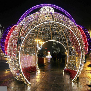 Esterna impermeabile Di <span class=keywords><strong>Natale</strong></span> 3d <span class=keywords><strong>LED</strong></span> motif illuminato filo cornice fatta a mano enorme ornamento gigante arco luci di palla per i centri commerciali - Product Image 4
