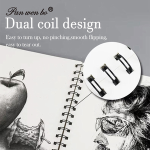 Panwenbo-Bloc-notes professionnel <span class=keywords><strong>A3</strong></span> A4 A5, 24 feuilles 160gsm, carnet de croquis à spirale pour artiste, charbon de bois pour croquis - Product Image 4