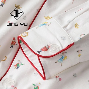 Nueva Llegada 2024, Conjunto de Pijama Suave con Botones y Estampado Personalizado para Mujer, Pijama de Algodón Puro para Invierno - Product Image 5