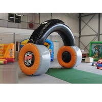 Arche d'écouteurs géante gonflable pour DJ Booth for Music Festival Stage Backdrop Decorations