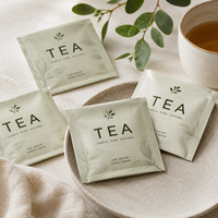 Sachets de thé écologiques recyclables personnalisés avec fermeture éclair, en papier kraft gaufré biodégradable, scellés sur trois côtés, pour sucre et aliments pour animaux de compagnie