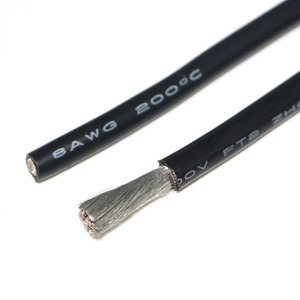 Cable de batería de coche de silicona resistente al calor trenzado negro <span class=keywords><strong>14</strong></span> 12 10 8 6 4 AWG cables eléctricos para inversor de Panel Solar automotriz - Product Image 3