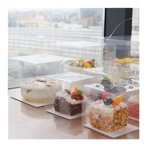 Cube Gift Box Plastic Transparent Wedding Party Decoration Cake Packaging Food Pet Clear Pvc Box Packaging Plastic Boxes