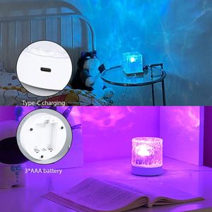 Vente en gros de lampes de nuit nordiques modernes carrées avec motif d'ondulation dynamique de vagues océaniques multicolores pour la décoration de chambre à coucher - Product Image 3