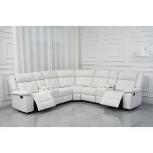 Wholesale price sectional leather sofa couch living room manual recliner corner sofa American Style Modern Living Room Furniture