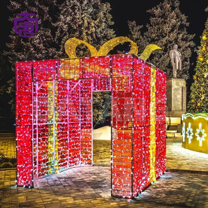 Creative LED Christmas Present Decoration with Large Outdoor Gift <b>Box</b> Motif for Commercial Holiday Events and Landscape Displays - Product Image 4