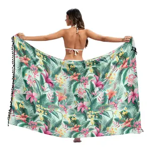 夏季定制花卉设计泳衣遮盖夏威夷纱笼帕罗女士沙滩包
