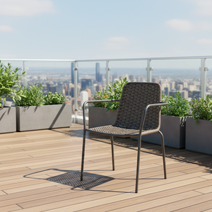 Sedia <span class=keywords><strong>da</strong></span> <span class=keywords><strong>Giardino</strong></span> in Metallo con Intreccio in Corda Stile Contemporaneo per Ristoranti <span class=keywords><strong>e</strong></span> Arredamento di Bistrot <span class=keywords><strong>e</strong></span> Caffè - Product Image 3