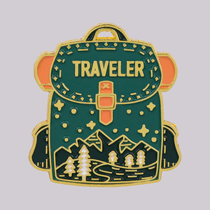 TRAVELER Spilla smaltata, distintivo da borsa, spilla da risvolto, distintivo per zaino, accessori per abbigliamento, gioielli da esterno, regali per amici - Product Image 1