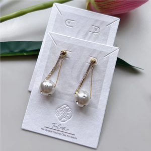 Carte de bijoux en papier personnalisée, petite, nouveau design, élégante, classique, en papier blanc perlé, découpe au laser, carte d'invitation - Product Image 6