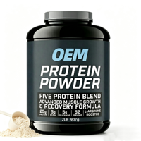 Poudre Protéinée Adulte en Gros OEM 5-Mélange 907g 2LB avec L-Arginine BCAA Glutamine pour la Croissance Musculaire Étiquette Personnalisée Distributeur