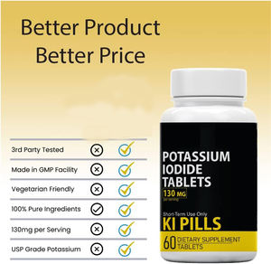 Le compresse di iodio anti-radiazioni di marca personalizzate supportano il supplemento di capsule di ioduro di potassio vegetariano neuromuscolare - Product Image 3