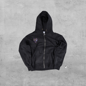 เสื้อฮู้ดวินเทจ Y2K แบบซิป สตรีทแวร์ ผู้ชาย ผู้หญิง ลายกราฟิก โอเวอร์ไซส์ สไตล์แร็ปเปอร์ - Product Image 2