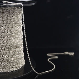 <span class=keywords><strong>JZZZ</strong></span>-004 ผู้จัดจำหน่ายขายส่ง ราคาโรงงานถูก โซ่เบลเชอร์ขนาด 1.3-1.4 มม. โซ่เงินแท้ 925 บริสุทธิ์แบบม้วน - Product Image 1