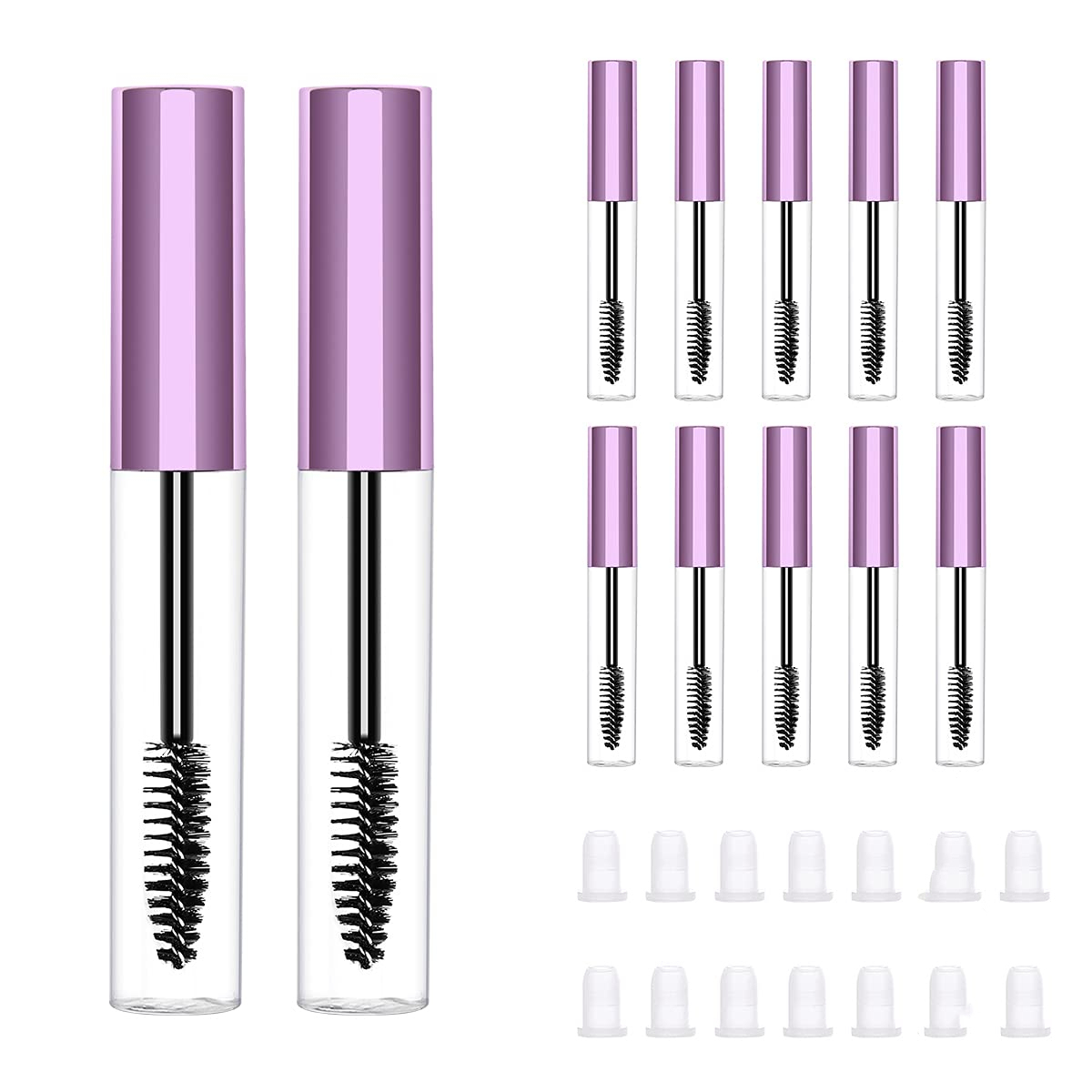 10ml Custom Clear Mascara Eyelash Cream Vial Case Serum Container Empty Mascara Wand Packaging Tubes with Brush