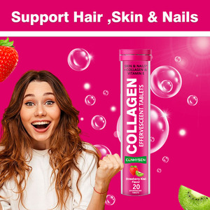 Compra OEM a granel tabletas efervescentes de colágeno de alta calidad colágeno y vitamina E sabor a fresa y kiwi soporte para el cabello, la piel y las uñas - Product Image 2